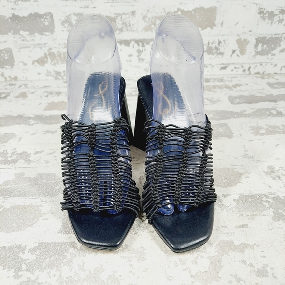 New Sam Edelman LAURETTE Faux Leather Black Strappy Heel Sandals i292 - Picture 3 of 12